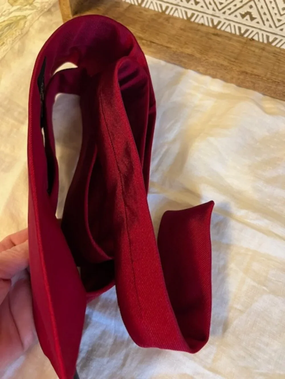 VTG Brooks Brothers Makers Solid Red Silk  Tie 3.75